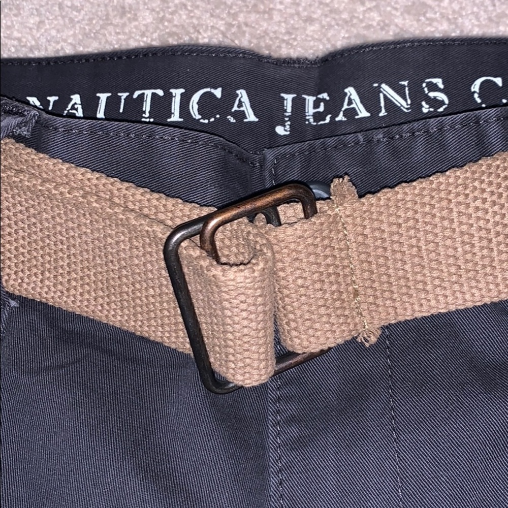 Nautica Belted Cargo Shorts, Dark Gray, Size 30 - Picture 4 of 7